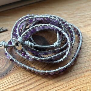 Lulu Dharma Wrap Bracelet- Amethyst Colored - Like New